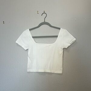 White ribbed crop top